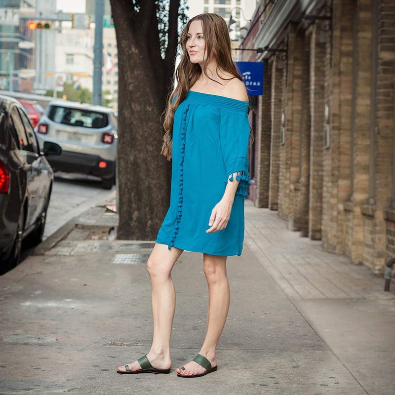 Aerosoft Women's Orthopedic Flat Sandals Arch Support Flip Flops for Bunions & Plantar Fasciitis Comfortable Non-Slip Summer Walking Sandals (Veawil Green, Size 10) - Image 2